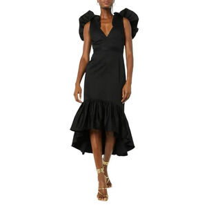 NWT Making The Cut Black Mermaid Dress XS Romantic Ruffle Flounce Runway Fashion